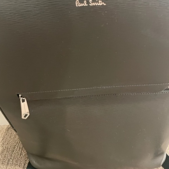 Paul Smith Embossed Grey Leather Backpack